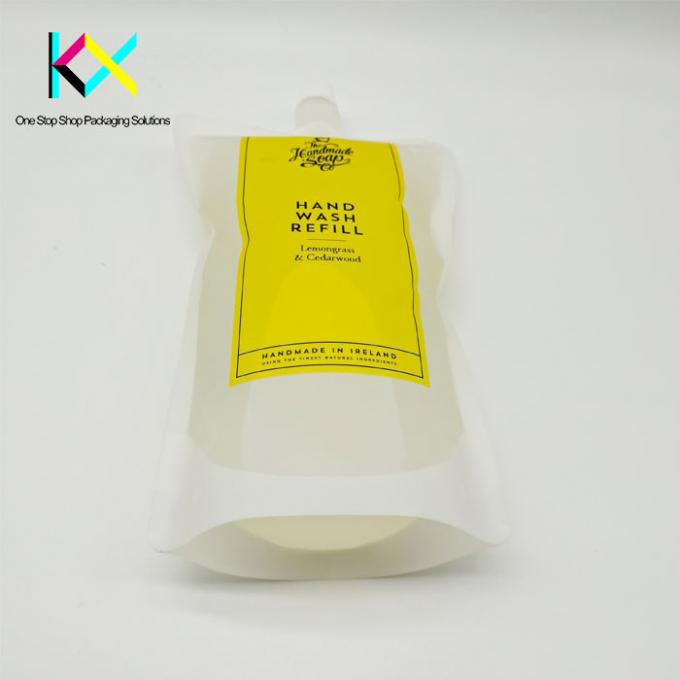 Kantong Kemasan Cairan Transparan Dengan Nozzle Pusat Kantong Spout Minuman 500ml 1