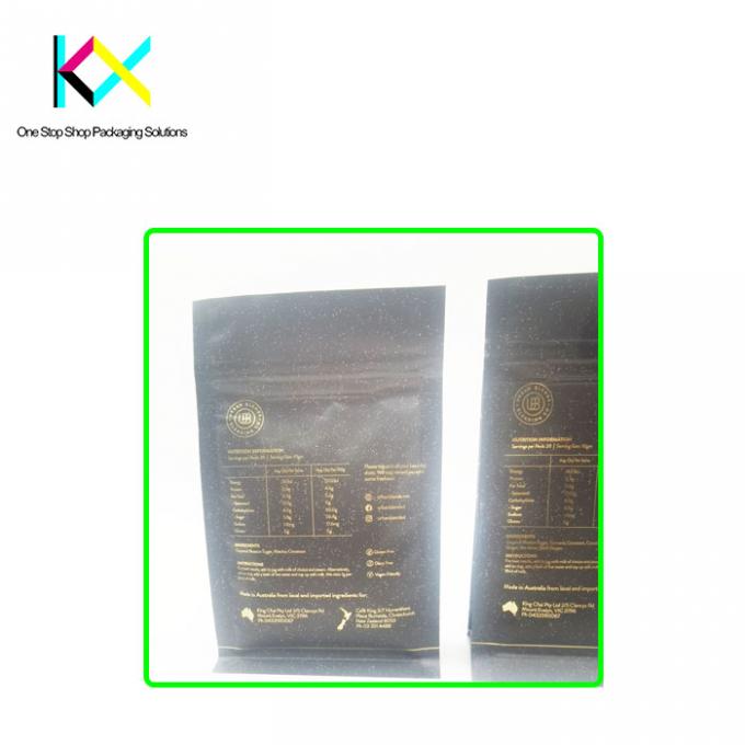 Fashion Customized Protein Pouch Packaging 200g Flat Bottom Pouch yang bisa ditutup kembali 3