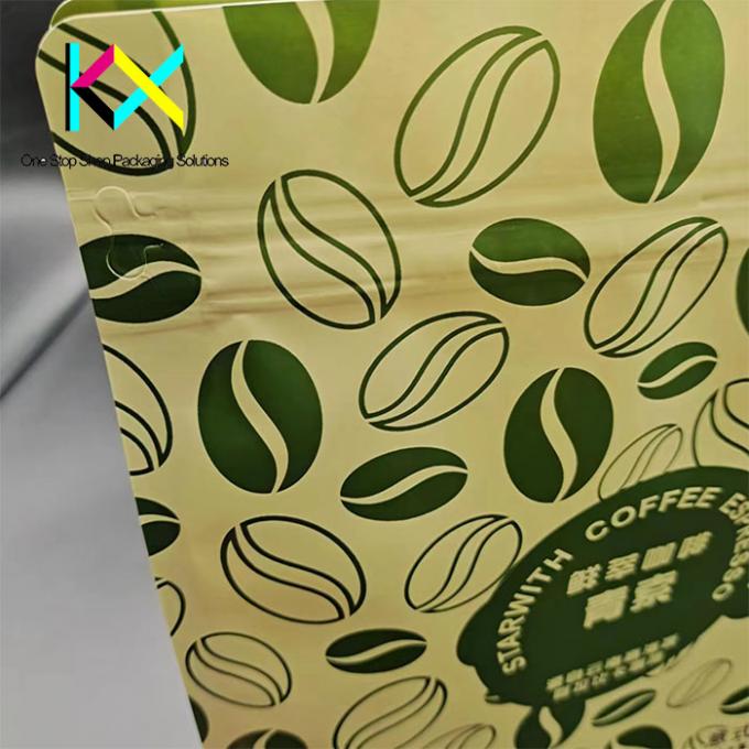 CTP Printing Kraft Paper PLA Biodegradable Coffee Bags dengan Valve dan Zipper 0