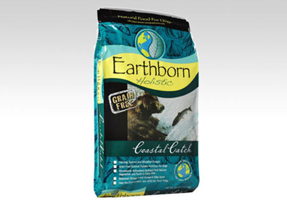 Aluminum Laminated Foil Pet Food Packaging Bag , Customized Flat Bottom Dog Food Packaging Bag