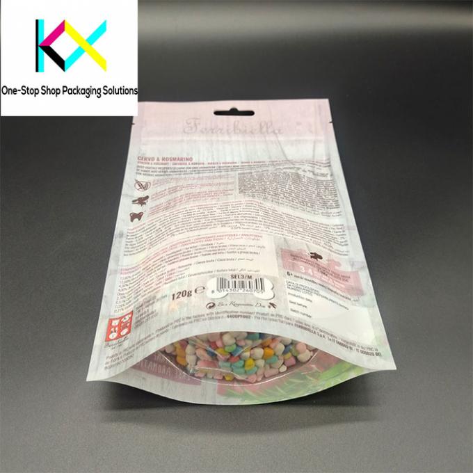 Custom Printed Stand Up Bag Ziplock Laminated Plastic Mylar Untuk Pet Food Packaging Bags 2